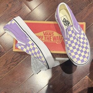VANS Purple Checkered Slip-Ons NWT